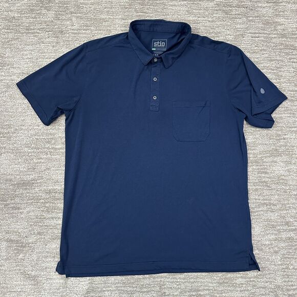Stio Other - Stio Polo Shirt Mens XL Blue Lightweight Golf Casual Organic Cotton Blend